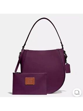 NWT Coach Retail Maddy Hobo Glovetanned Leather Boysonberry Crossbody Bag Pouch